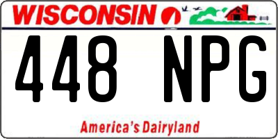 WI license plate 448NPG