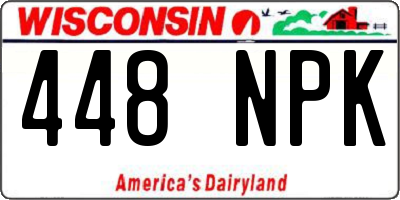 WI license plate 448NPK