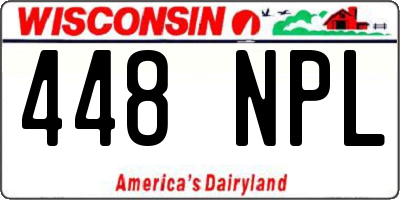 WI license plate 448NPL