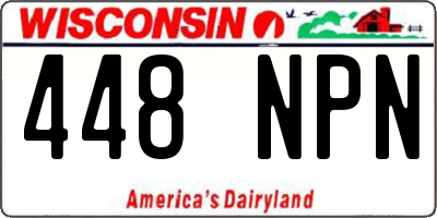 WI license plate 448NPN