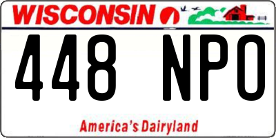 WI license plate 448NPO