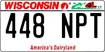 WI license plate 448NPT