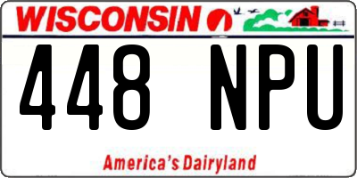 WI license plate 448NPU