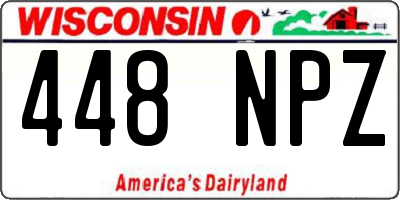 WI license plate 448NPZ