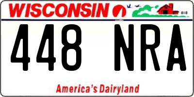 WI license plate 448NRA