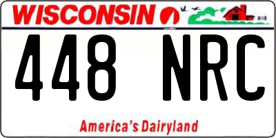 WI license plate 448NRC