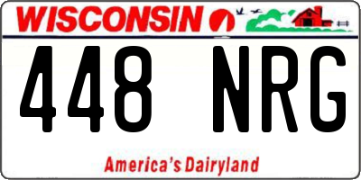 WI license plate 448NRG