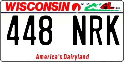 WI license plate 448NRK