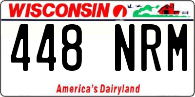 WI license plate 448NRM
