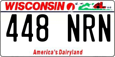 WI license plate 448NRN