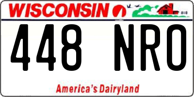 WI license plate 448NRO