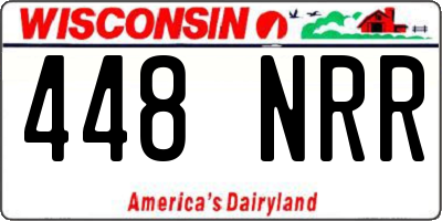 WI license plate 448NRR