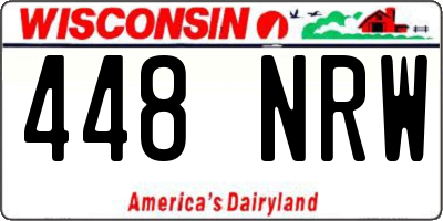 WI license plate 448NRW