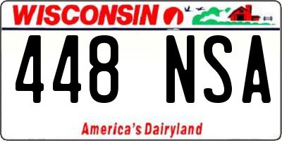 WI license plate 448NSA