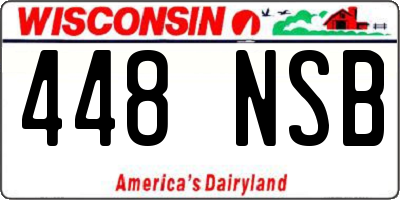 WI license plate 448NSB