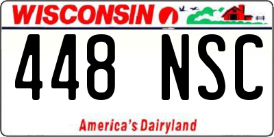 WI license plate 448NSC