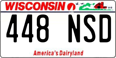 WI license plate 448NSD