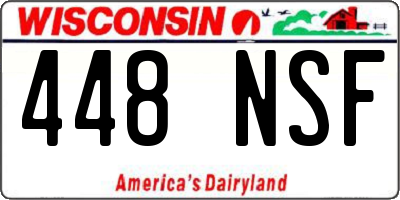 WI license plate 448NSF