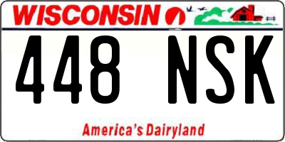 WI license plate 448NSK