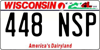 WI license plate 448NSP