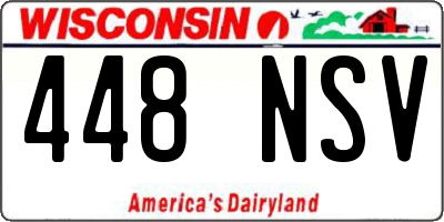 WI license plate 448NSV