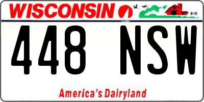 WI license plate 448NSW