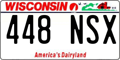 WI license plate 448NSX
