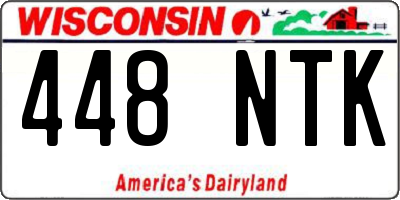 WI license plate 448NTK