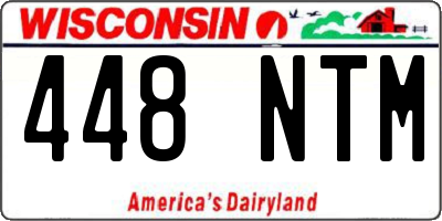 WI license plate 448NTM