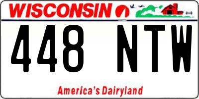 WI license plate 448NTW