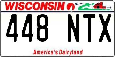 WI license plate 448NTX