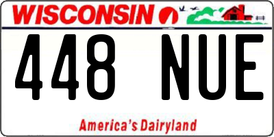 WI license plate 448NUE