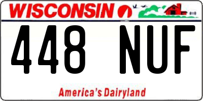 WI license plate 448NUF