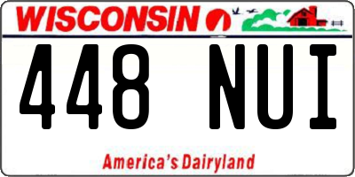 WI license plate 448NUI