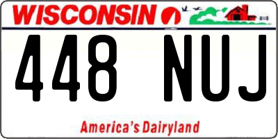 WI license plate 448NUJ