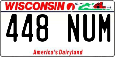 WI license plate 448NUM