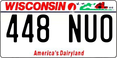 WI license plate 448NUO