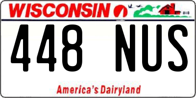 WI license plate 448NUS