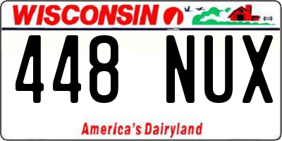 WI license plate 448NUX