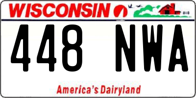 WI license plate 448NWA