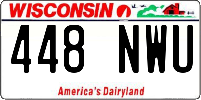 WI license plate 448NWU
