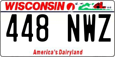 WI license plate 448NWZ