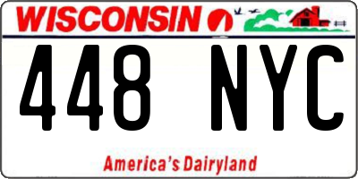 WI license plate 448NYC