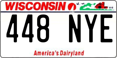 WI license plate 448NYE