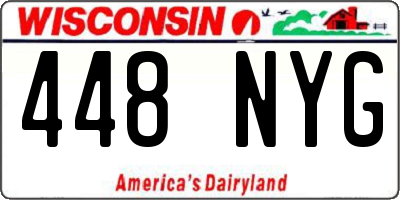 WI license plate 448NYG