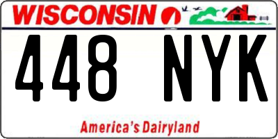 WI license plate 448NYK