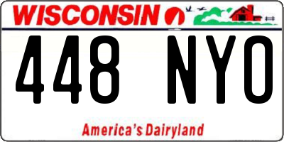WI license plate 448NYO