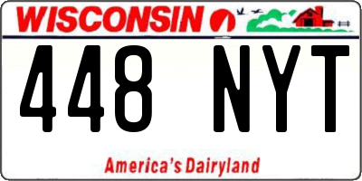 WI license plate 448NYT
