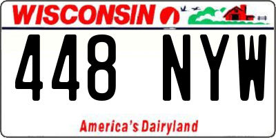 WI license plate 448NYW