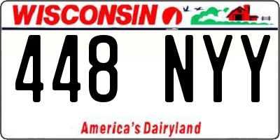 WI license plate 448NYY